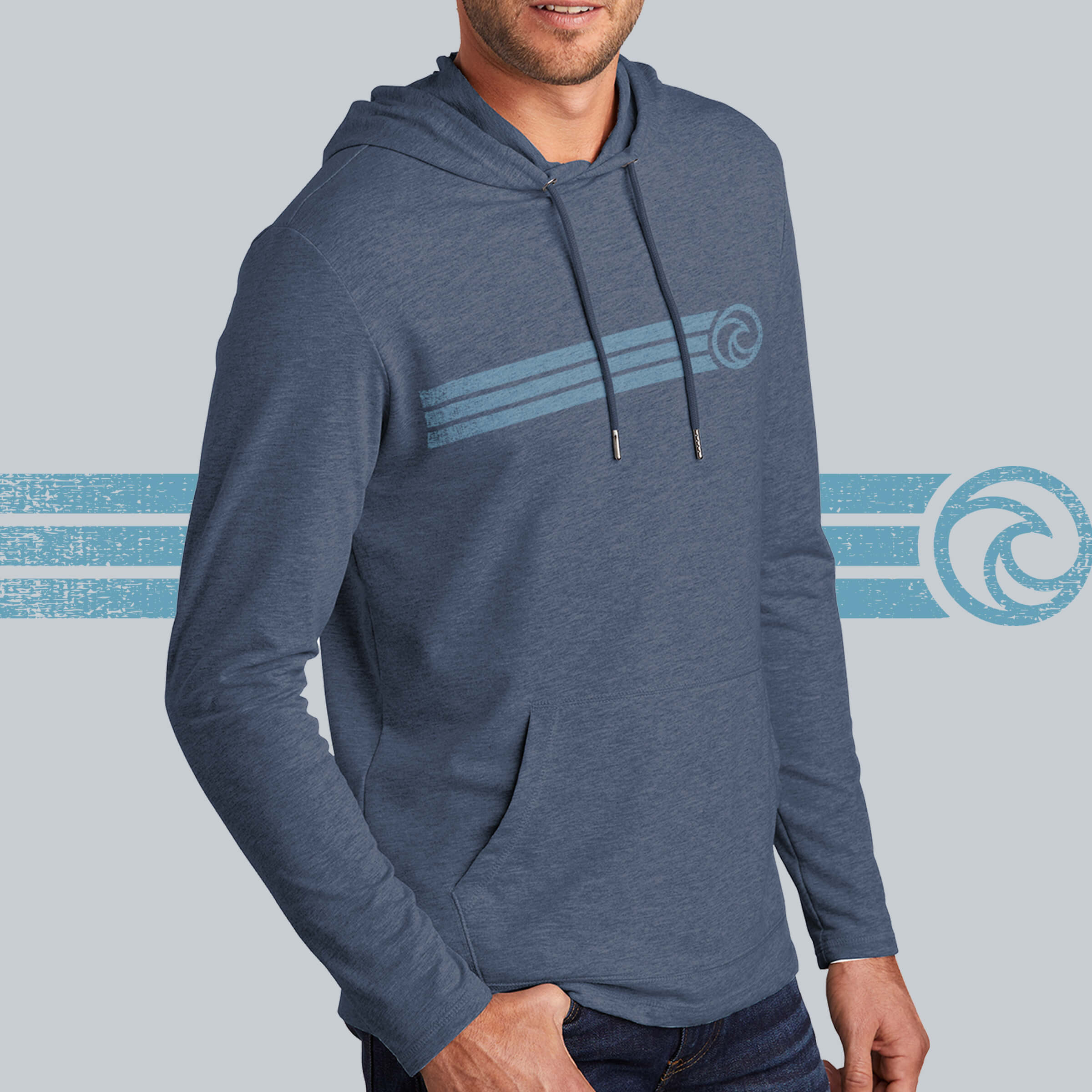 Surf Stripes hoodie - Indigo blue